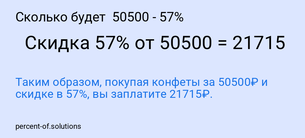 Сколько будет 50500 - 57%
