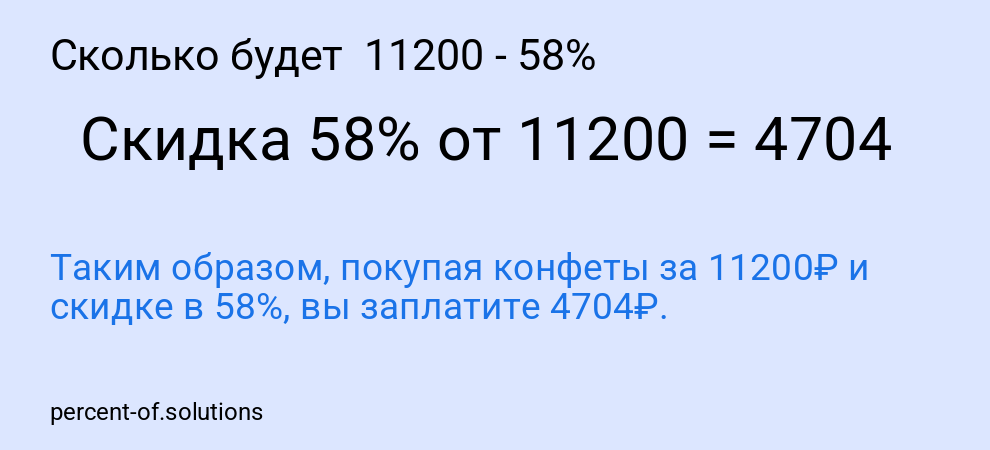 Сколько будет 11200 - 58%