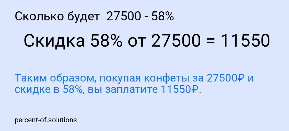 Сколько будет 27500 - 58%