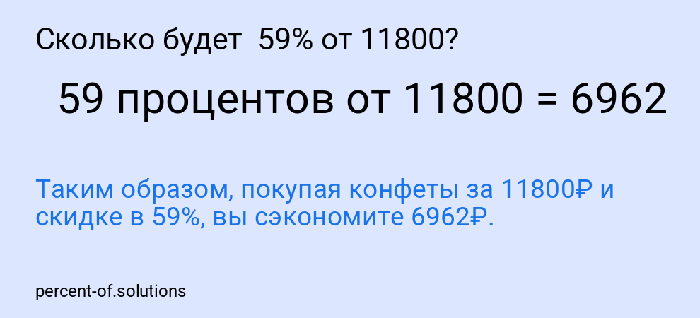 Сколько будет  59% от 11800?