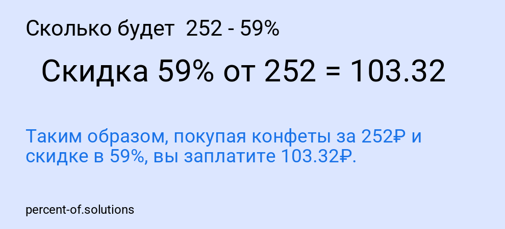 Сколько будет  252 - 59%