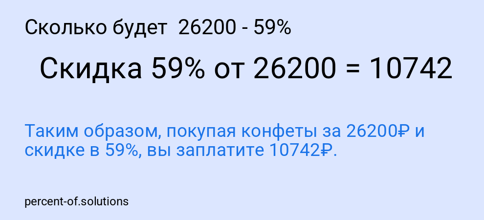Сколько будет  26200 - 59%