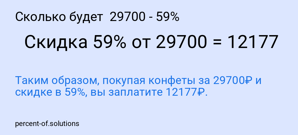 Сколько будет 29700 - 59%