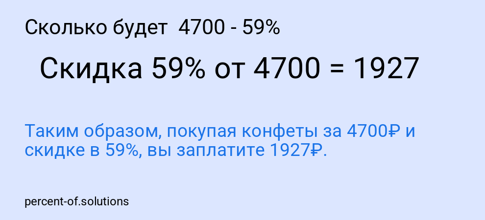 Сколько будет 4700 - 59%