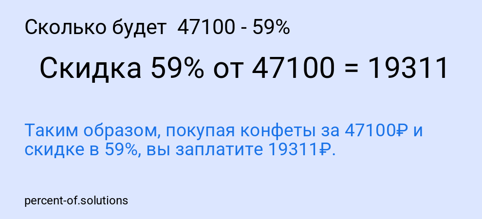 Сколько будет  47100 - 59%