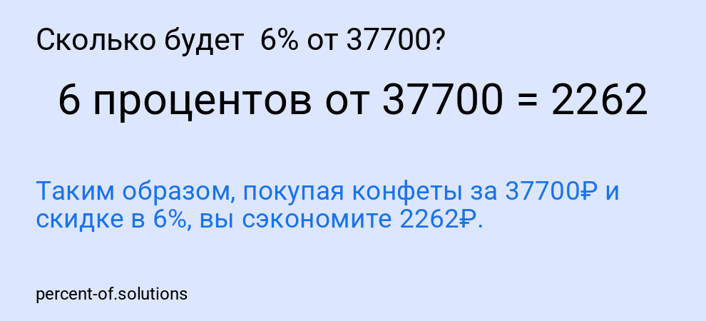 Сколько будет  6% от 37700?