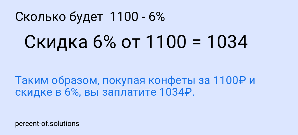 Сколько будет  1100 - 6%