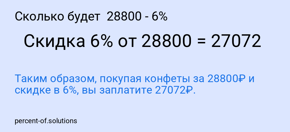 Сколько будет 28800 - 6%