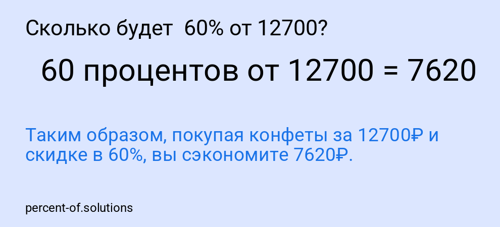 Сколько будет  60% от 12700?
