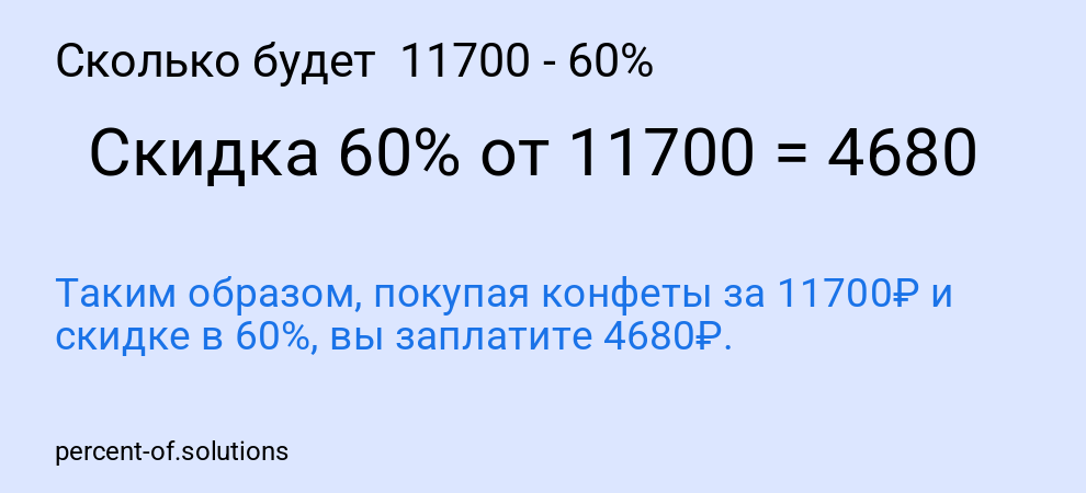 Сколько будет 11700 - 60%