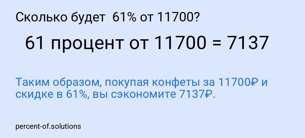 Сколько будет  61% от 11700?