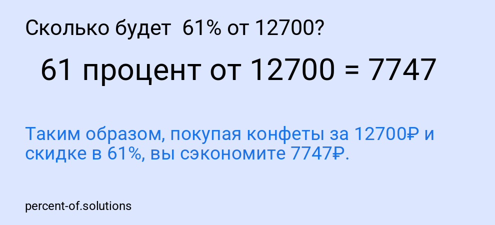 Сколько будет 61% от 12700?