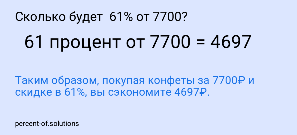 Сколько будет  61% от 7700?