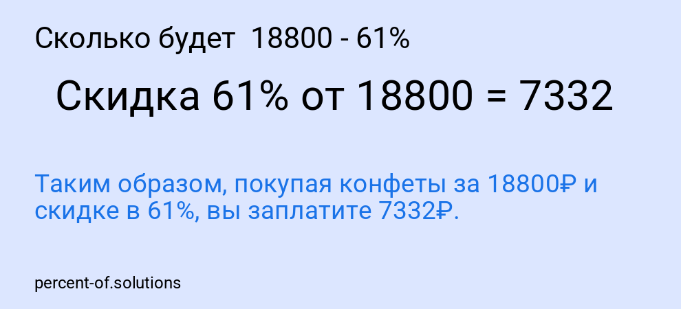 Сколько будет 18800 - 61%