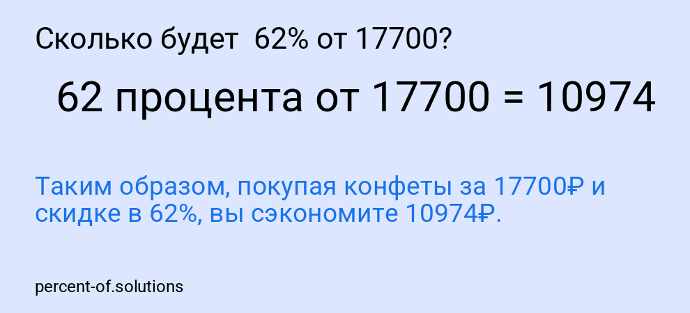 Сколько будет  62% от 17700?