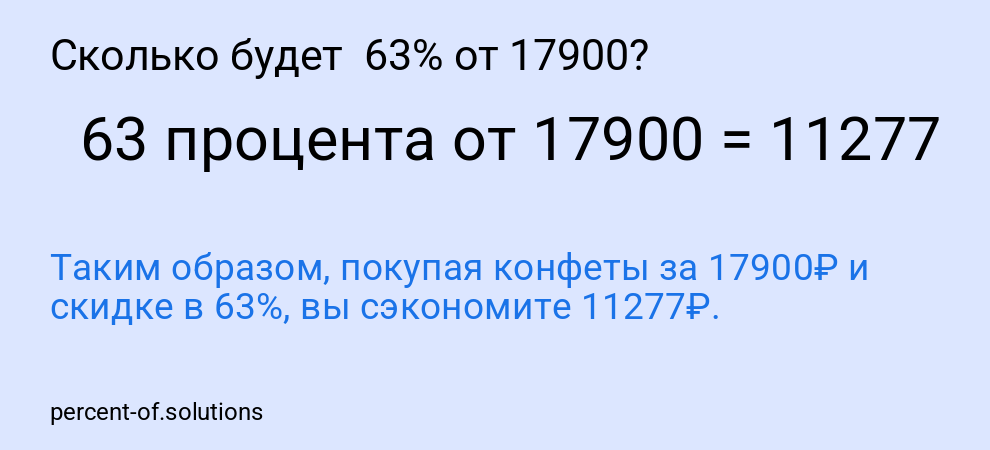 Сколько будет  63% от 17900?