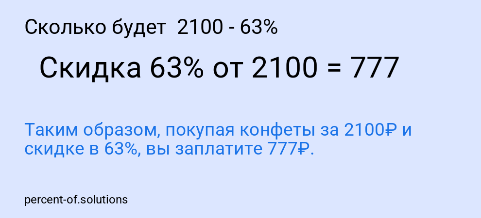 Сколько будет  2100 - 63%