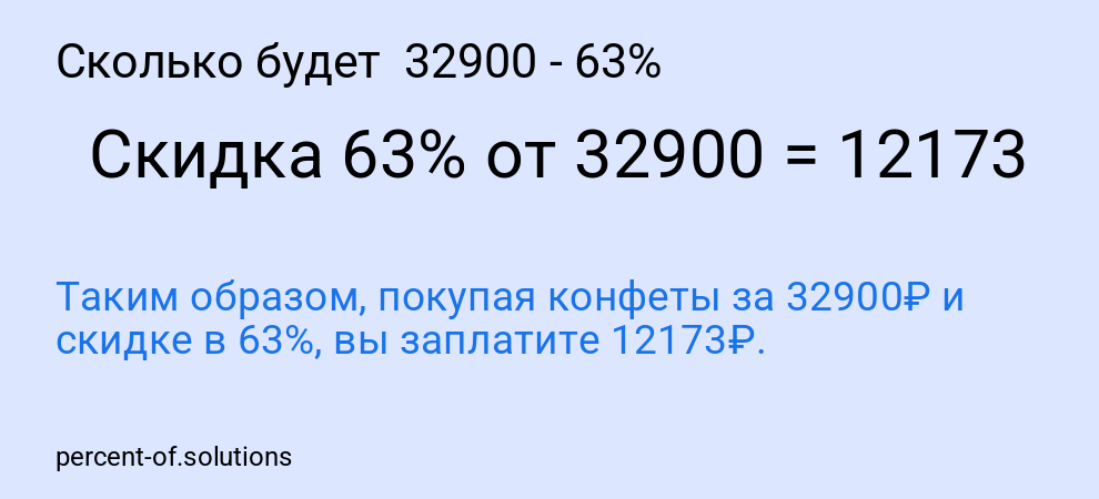 Сколько будет 32900 - 63%