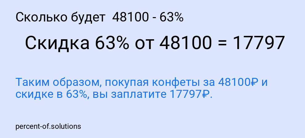 Сколько будет  48100 - 63%