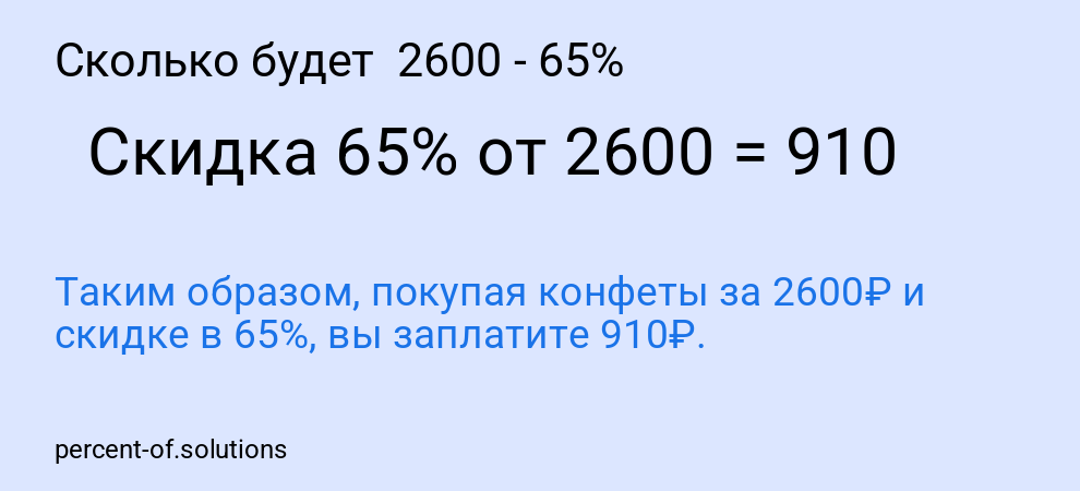 Сколько будет  2600 - 65%