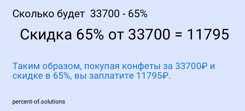 Сколько будет 33700 - 65%