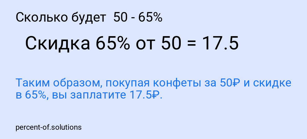 Сколько будет  50 - 65%