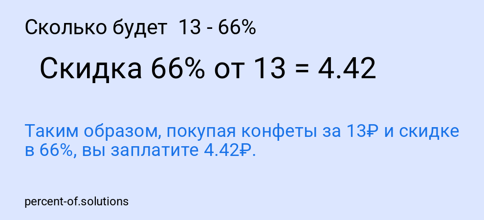 Сколько будет  13 - 66%