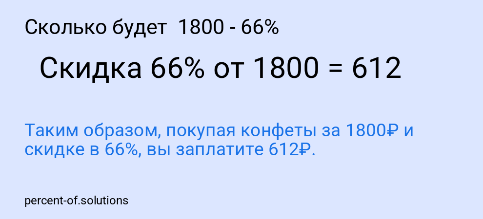 Сколько будет  1800 - 66%