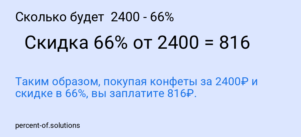 Сколько будет 2400 - 66%