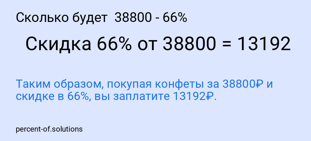 Сколько будет  38800 - 66%