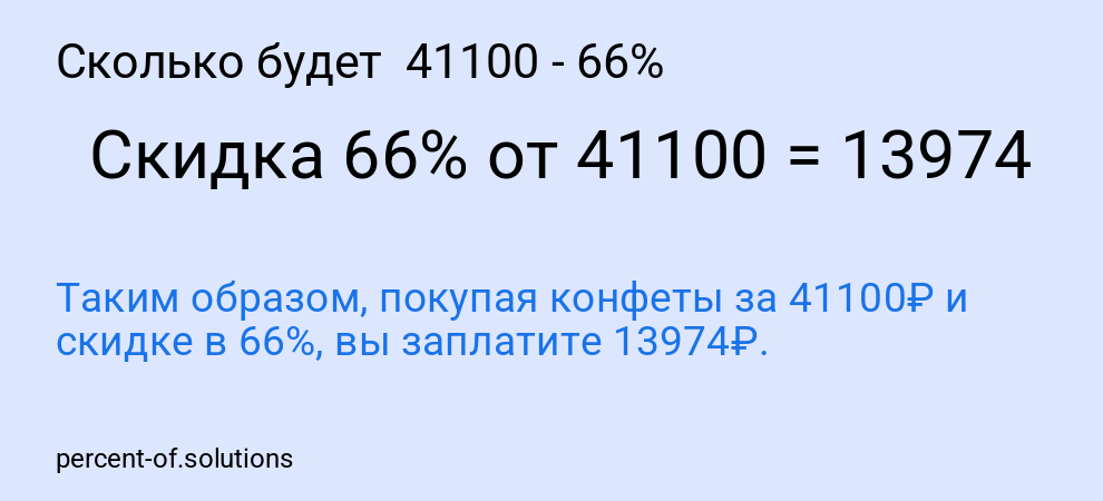 Сколько будет  41100 - 66%