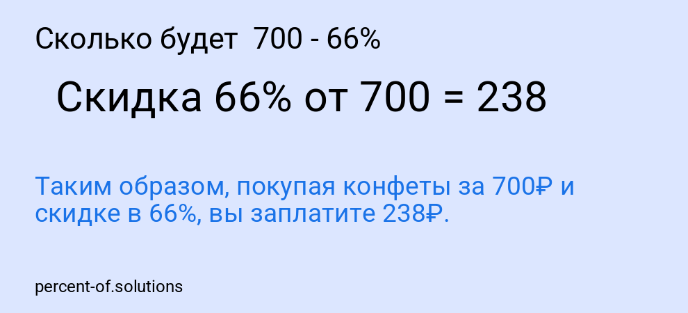 Сколько будет  700 - 66%