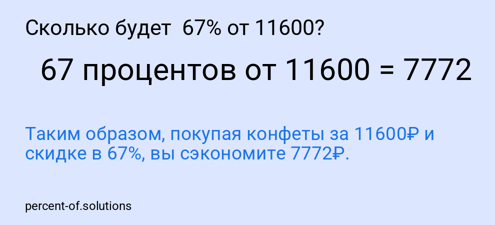 Сколько будет  67% от 11600?