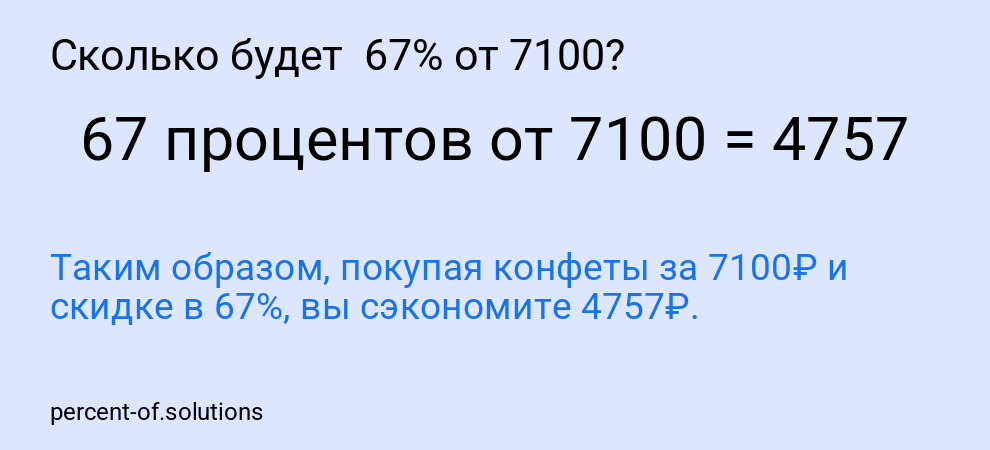 Сколько будет  67% от 7100?