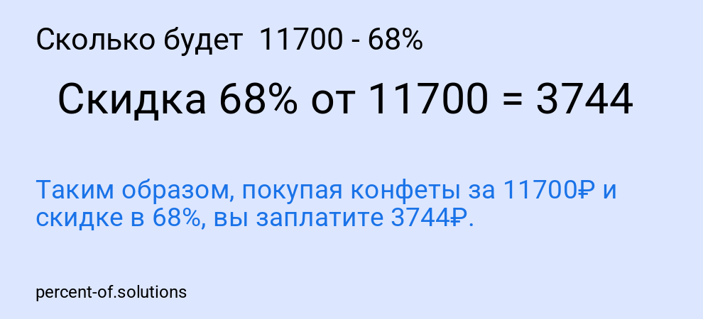 Сколько будет  11700 - 68%