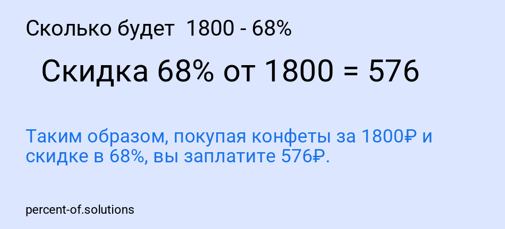 Сколько будет 1800 - 68%