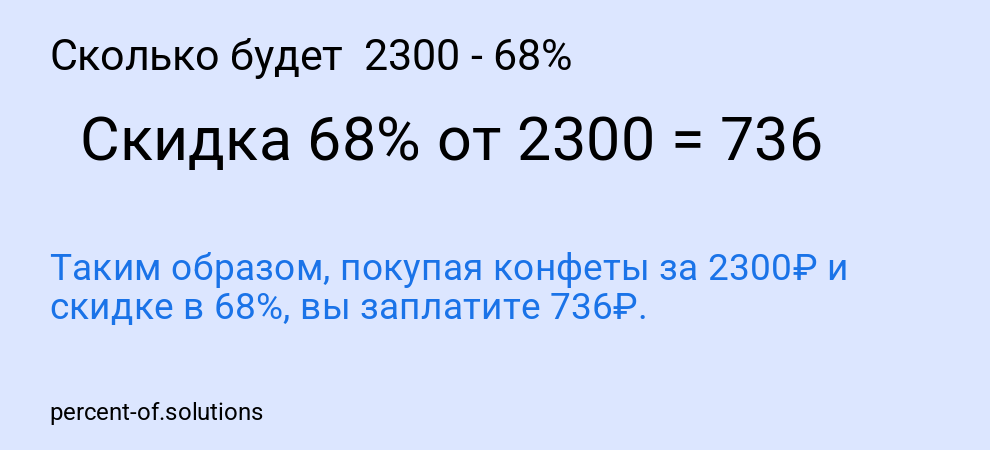 Сколько будет  2300 - 68%