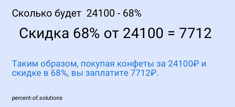 Сколько будет  24100 - 68%