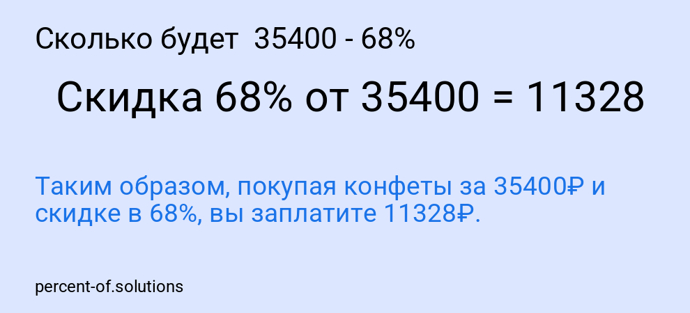 Сколько будет 35400 - 68%