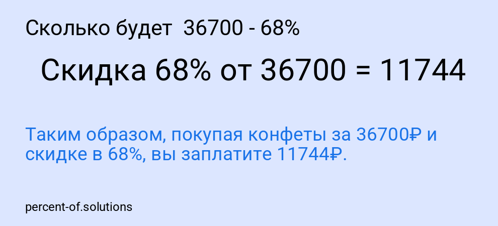 Сколько будет  36700 - 68%