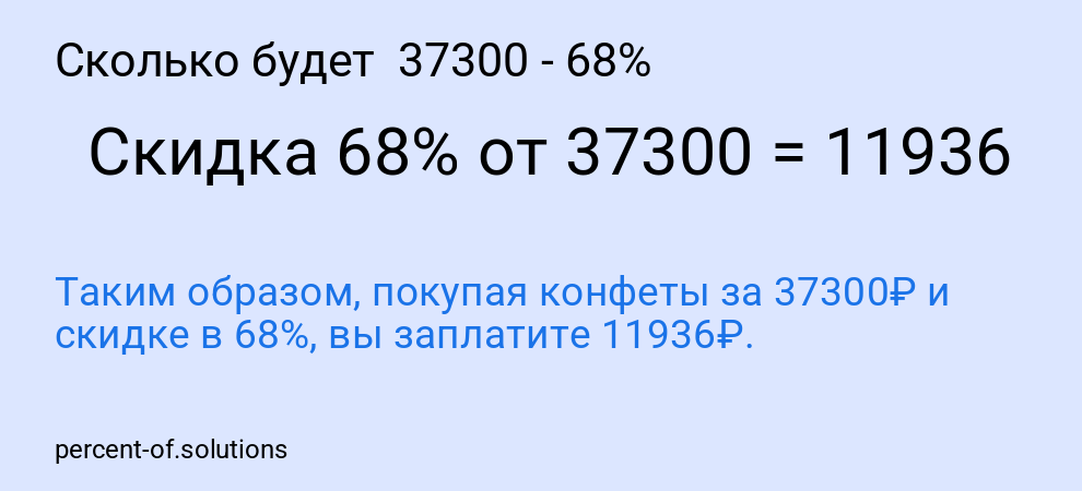 Сколько будет  37300 - 68%