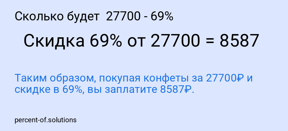 Сколько будет 27700 - 69%