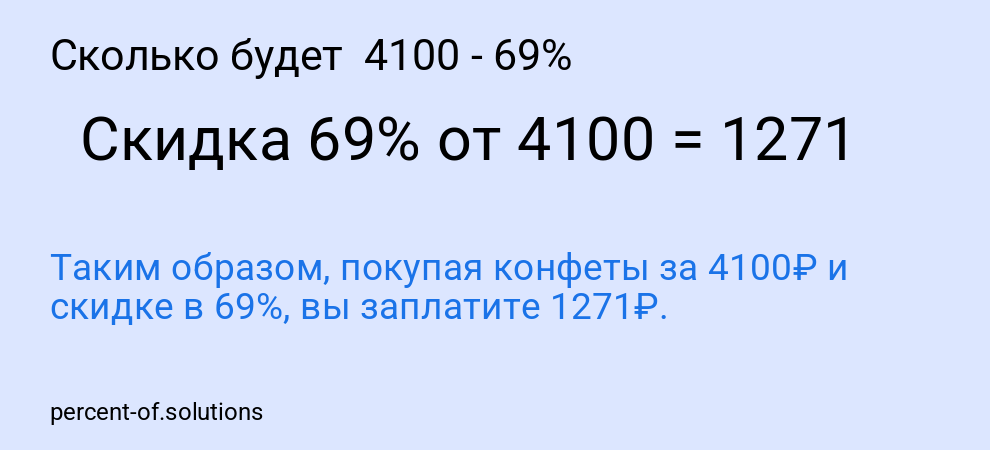 Сколько будет 4100 - 69%
