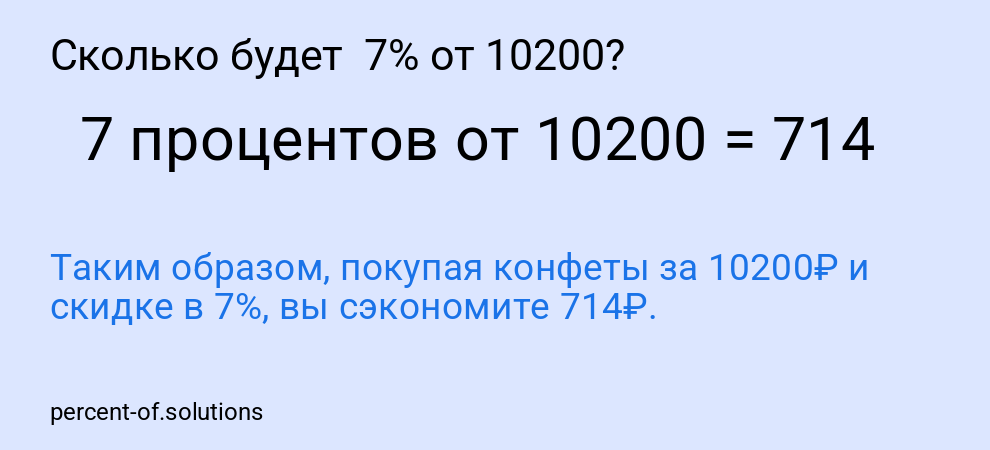 Сколько будет  7% от 10200?
