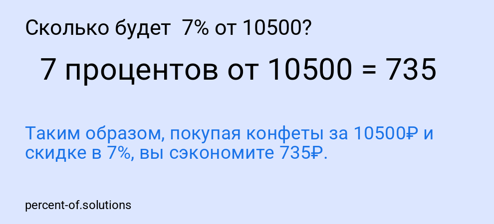 Сколько будет  7% от 10500?