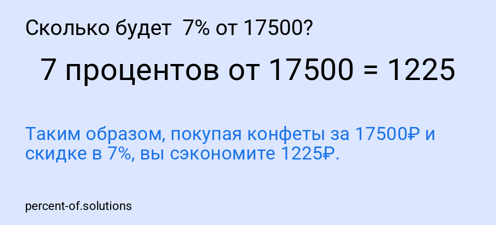 Сколько будет  7% от 17500?