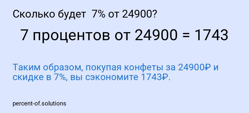 Сколько будет 7% от 24900?