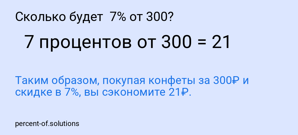 Сколько будет  7% от 300?