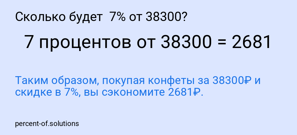 Сколько будет  7% от 38300?