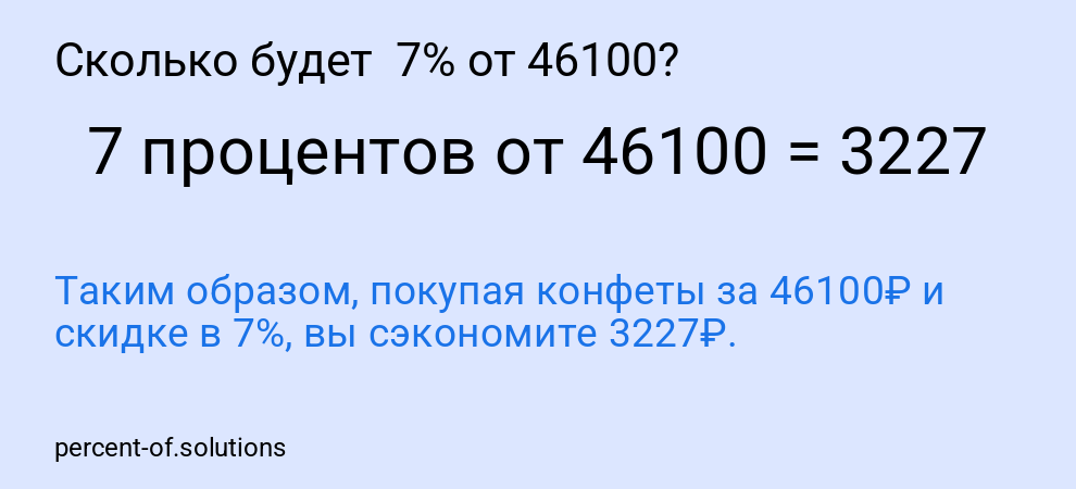 Сколько будет  7% от 46100?